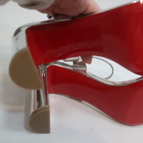 Authentic Christian Louboutin Atmospheria 85-Crystal Silver Strap Heel 39 US/8.5 - Picture 12 of 16